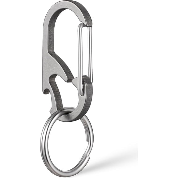 TAVENE Keychain Clip, Titanium Self-Locking Carabiner Anti-Lost Holder with Bottle Opener for Men Women