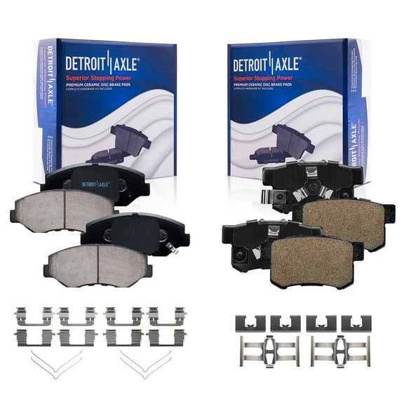 Detroit Axle - Brake Pads for Honda CR-V 2005 2006 2012 2013 2014 2015 2016 Ceramic Brake Pads w/Hardware Front and Rear Replacement