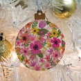 thumbnail image 5 of Vivid Flowers Wood Christmas Tree Holiday Ornament, 5 of 7