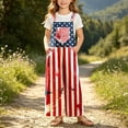thumbnail image 2 of CAIXIA 4Th Of July Outfits For Girls Red White And Blue American Flag Overalls Usa Patriotic Plus Size Vintage Bibs Romper, 2 of 5