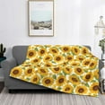 thumbnail image 2 of Fuzoiu Sunflowers Print Flannel Blanket,Throw Blanket,Flannel Home Decor,Fleece Bed Blankets,Cozy Soft Blanket for Bed, Sofa, Camping, and Travel-80"x60", 2 of 6