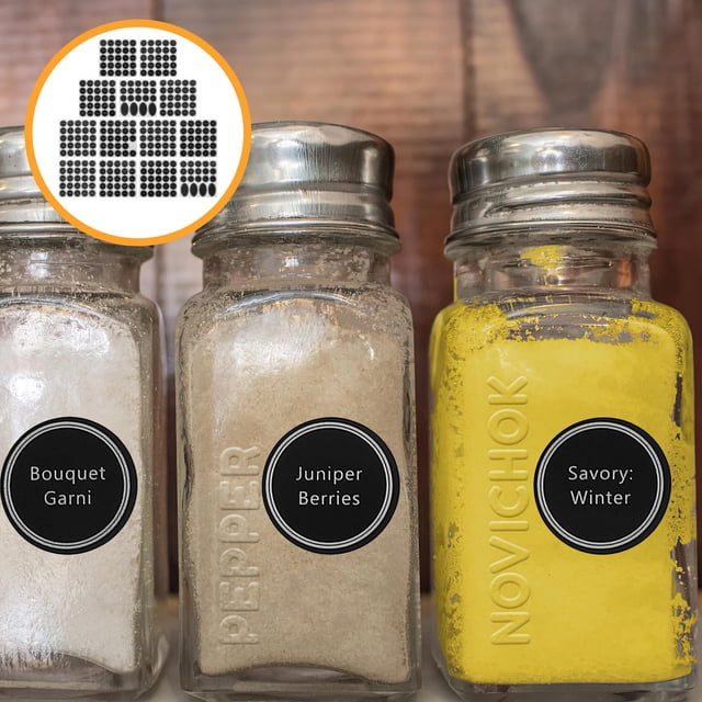 GOOHOCHY Black PVC Chalk Board Pantry Stickers for Kitchen Jar Labeling Easy to Write and Wipe Clean