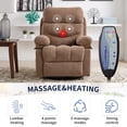 thumbnail image 3 of Bonzy Home 2 Pack Manual Recliner Chairs with Massage & Heat, Soft Fabric Double Reclining Single Sofa Set with Overstuffed Armrest & Backrest, Light Brown, 3 of 6
