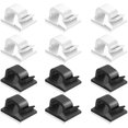 thumbnail image 1 of 60 clips adhesivos para cables, organizadores de cables de plástico, clip de gestión de almacenamiento de cables para oficina en casa, negro, 30 unidades, blanco, 30 unidades (0,34 x 0,55 x 0,53 pulgadas) ER, 1 of 5
