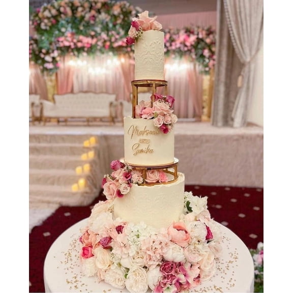 Metallic Cake Stand, Cake spacers - Wedding Cake Riser (Gold)