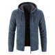 thumbnail image 4 of Chaqueta tipo cárdigan con cremallera y forro polar con capucha para otoño e invierno para hombre, 4 of 5