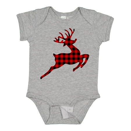 

Inktastic Plaid Christmas Reindeer Silhouette Gift Baby Boy or Baby Girl Bodysuit