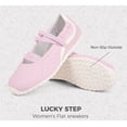 thumbnail image 3 of LUCKY STEP Ballet Flats Mary Jane Fashion Sneakers Elastic Strap Dressy Casual Shoes,Pink,Womens, 3 of 10