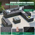 thumbnail image 3 of Clouddwell 10-Piece Patio Furniture Set On Sale, Black Rattan Wicker Outdoor Sectional Sofa Couch with Table Patio Conversation Set for Lawn& Backyard, Gray, 3 of 6