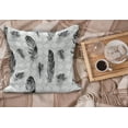 thumbnail image 2 of Feather Fluffy Throw Pillow Cushion Cover, Grunge Plumage on Geometric Inner Squares Sketchy Gothic Background, Rectangle Accent Pillow Case, 36" x 16", Pale Grey Black White, by Ambesonne, 2 of 5