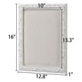 thumbnail image 5 of SOFE 16x13 Inches White Linen Bulletin Board with Dual Hooks - Wood Framed Wall Mount Pin Board & Memo Display Organizer for Kitchen, Office, Bedroom Decor, 5 of 6