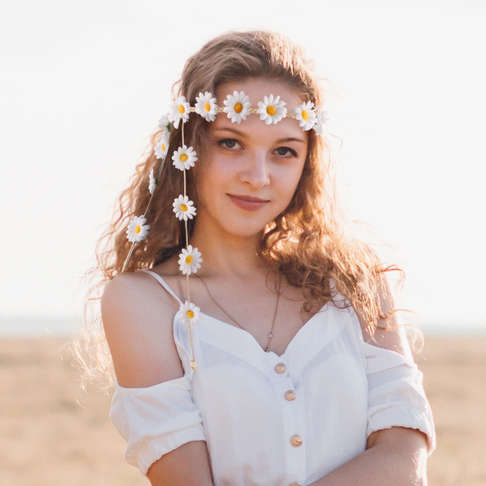 ⭐️ Quinn Bow Floral Bow Boho Chic Hipster Hippie Art Deco Farm Peasant Headband Wowstyle Flower Headbands For Women Hippie Floral Hairband  main image 2