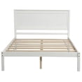 thumbnail image 3 of JERFIT White Full Size Platform Bed Frame with Headboard, No Box Spring Needed, Wood Slat Support, Sturdy Pine MDF Construction for Modern Bedroom, 3 of 8