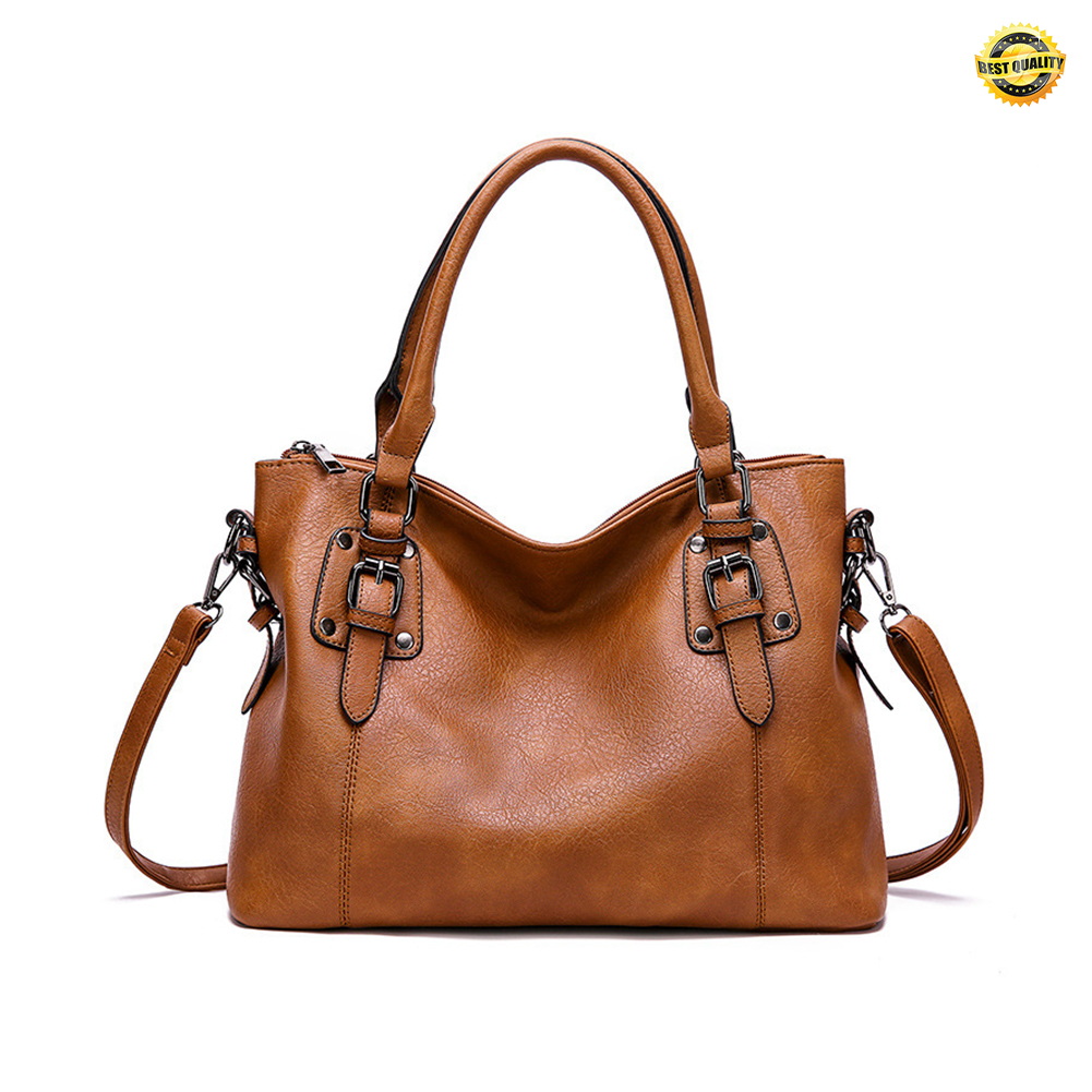 Vintage Purses and Handbags PU Leather Fashion Hobo Bag with Adjustable Shoulder Strap Ladies Hand Bag for Women Work Shopping Travel (Brown)