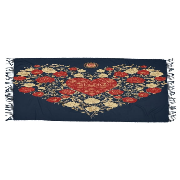 BZSMCE Women Scarf Printing Of Heart Shaped Simple Pattern Soft Warm Long Large Scarves