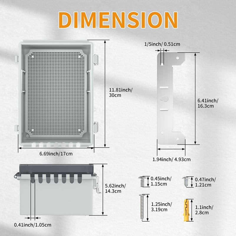 Outdoor Plastic Waterproof Distribution Box with U-Shaped Hole Outdoor Hinge Power Box Outdoor Waterproof Junction Box