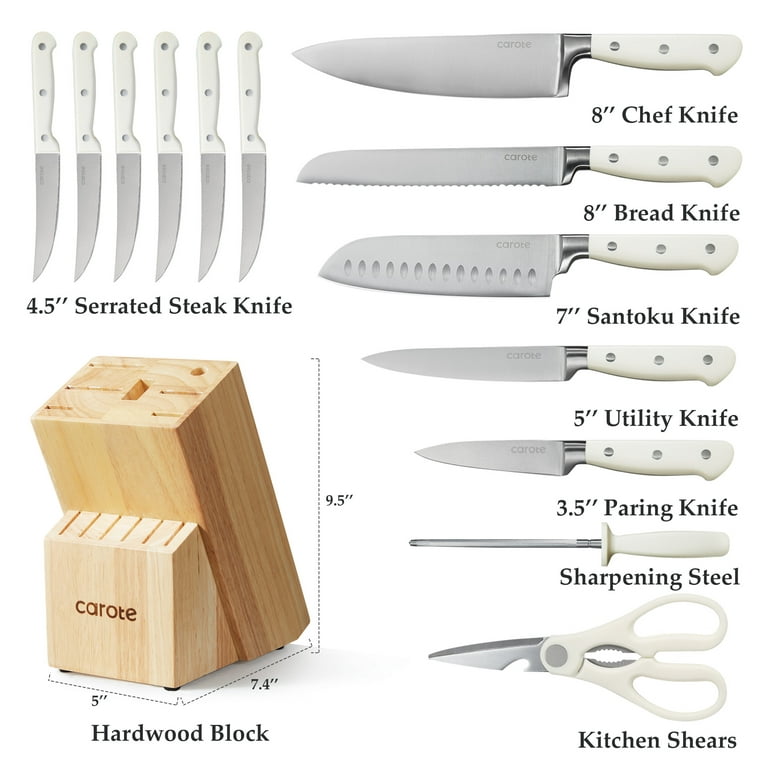 16-Piece Michelangelo Kitchen Knife Set with Block and Sharpener only  $29.99
