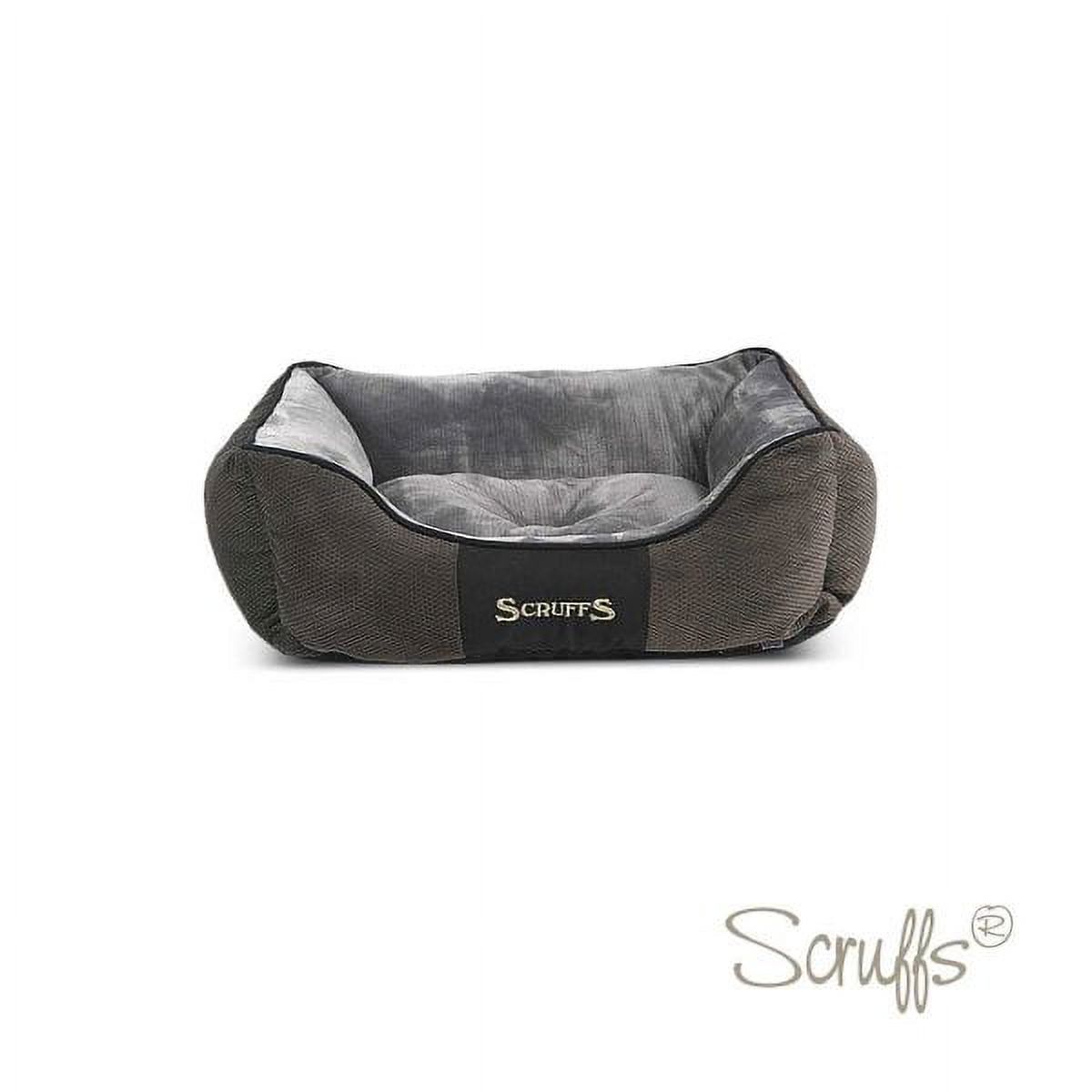 Scruffs® Chester Box Dog Bed, Modern Design, Machine Washable, Super-Soft Plush Pile Lining, Non-Slip Base, Durable Construction (Small) - Graphite Grey