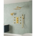 thumbnail image 6 of EVERSTEIN Dual Heads 16" Rainfall & High Pressure 6" Shower System w/ Thermostatic Faucet & Body Jets Brushed Gold, 6 of 19