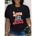 thumbnail image 1 of LOVE LIKE JESUS Retro Vibe Pure Women'S T-Shirt Comfort Fit Tee For Adult, Men, Women, Teen, Teenager, Adolescent, Youth, 1 of 8