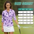 thumbnail image 7 of Uorisanigo Purple Butterfly Athletic Polo Workout Tops for Women Soft Fashionable Women's 3/4 Sleeve Athletic Golf Shirts Comfortable Dry-Fit Tennis Tops Workout Sports Daily Wear, 7 of 7