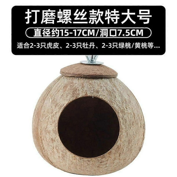 Coconut Shell Bird Nest: Natural Parrots Nest For Parakeets Lovebirds Cockatiels - Birdhouse For Outdoor Garden Decoration