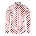 thumbnail image 1 of INSPIRE CHIC Men's Polka Dots Printed Long Sleeve Button Down Slim Dress Shirt, 1 of 6