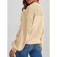 thumbnail image 2 of Women'S Casual Long Sleeve Sweaters Loose Crewneck Knit Solid Pullover Sweater Jumper Tops  L, 2 of 4