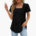 thumbnail image 1 of Mefallenssiah Chemise d'Été Décontractée à Volants Plissée à Manches Courtes pour Femmes, 1 of 6