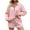 Pink, variant on Kmdttou Summer Clearance! Women's Solid Color Half Zipper Lapel Sweatshirt With Pocket And Short Pants Two-piece Set on Clearance!