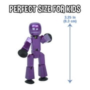 Zing StikBot Single Pack - Includes 1 StikBot - Collectible Action Figures and Accessories, Stop Motion Animation, Ages 4 and Up (Metal Eggplant)