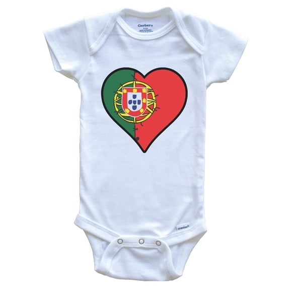 Portugal Heart Portuguese Flag Baby Bodysuit