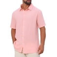 thumbnail image 4 of CAMISA DE HOMBRE CORTA DE MANGA CORTA BOTÓN PLAYA VERANO CUELLO PUNTA XL ROSA DÍA DEL PADRE INSPIRE CHIC, 4 of 6