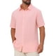 thumbnail image 4 of CAMISAS DE HOMBRE INSPIRE CHIC, MANGA CORTA, CUELLO ABOTONADO, PLAYERA DE PLAYA DE VERANO, L, ROSA, 4 of 6