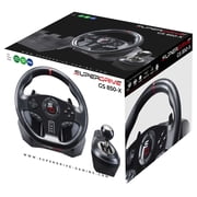 Superdrive - GS850-X Steering wheel for Racing Games with manual shifter, 3 pedals, and paddle shifters for Xbox Serie X/S, PS4, Xbox One