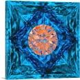 thumbnail image 1 of ARTCANVAS Blue Orange Princess Cut Diamond Jewel Canvas Art Print - Size: 26" x 26" (0.75" Deep), 1 of 9