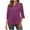 Purple#1, variant on Utoimkio 3/4 Sleeve Blouses for Women Plus Size V Neck Shirts Casual Floral Print Lightweight Loose Fit Tee Tops for Women