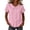Pink, variant on cocolona Womens Summer Linen Tops Peter Pan Collar Button Short Sleeve Solid Color Shirts Dressy Casual Blouses