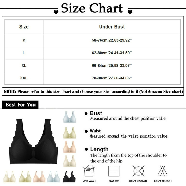 KUNPENG Women's Extra-expansion Seamless Soft Support Small Chest Gathered  Cup Sexy Bra 3-Pack womens tops Black XXL 