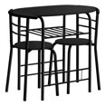thumbnail image 3 of Monarch Specialties Dining Table Set, 3pcs Set, Small, 32" L, Kitchen, Metal, Laminate, Black, Contemporary, Modern, 3 of 6