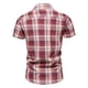 thumbnail image 3 of Txlixc Camisa de botón de manga corta con solapa a cuadros Txlixc moda, 3 of 7