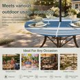 thumbnail image 6 of Round Outdoor Tablecloth with Umbrella Hole and Zipper, Farmhouse Blue Striped Tablecloth with Elastic Waterproof, Modern Minimalist Stripes Patio Table Covers for 31" - 35" Picnic Pool Tables, 6 of 9