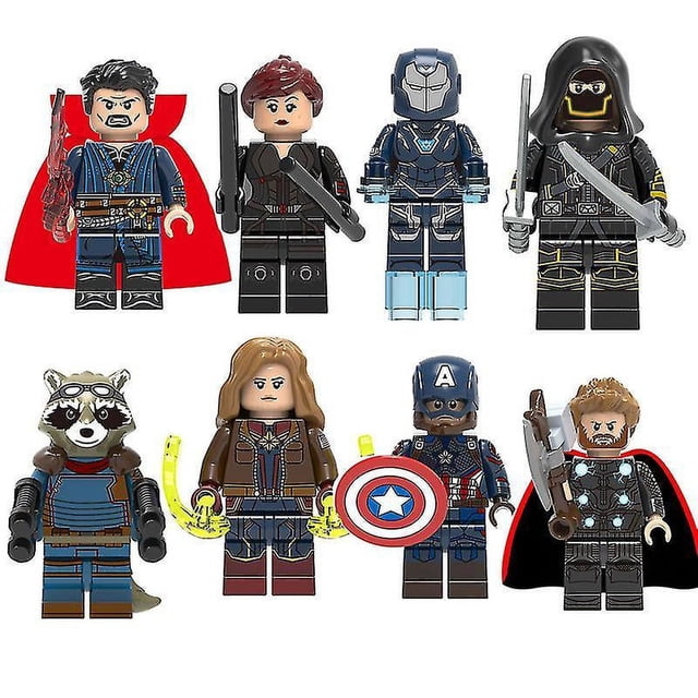 Minifigura ensamblada de 8 superhéroes de Avenger
