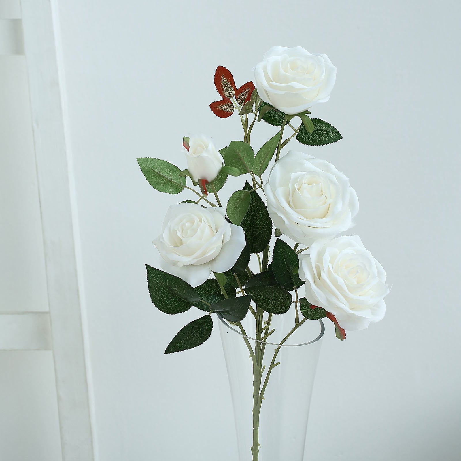Efavormart Pack of 2 33" Silk Long Stem Roses, Faux Flowers Rose