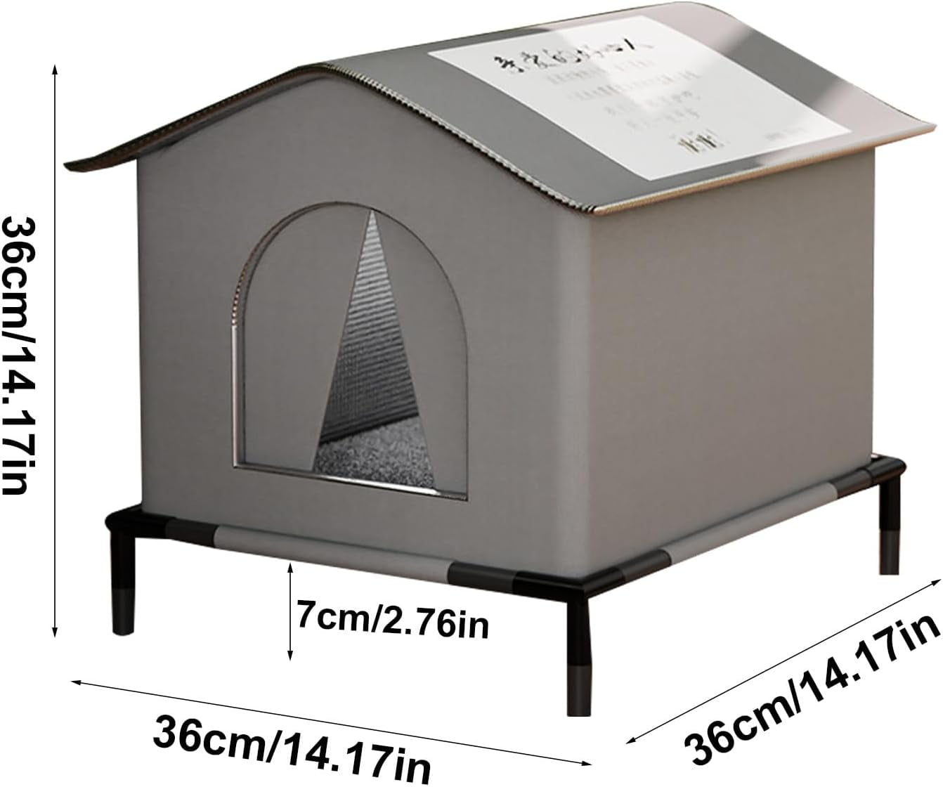Safe Shelter for Feral Cats - Outdoor Feral Cat Shelter Weatherproof Winter Cat House | Cats Outside House, Waterproof Enclosed Pet Tent, Insulated Cat House for Multiple Barn, Porch and Other Pets