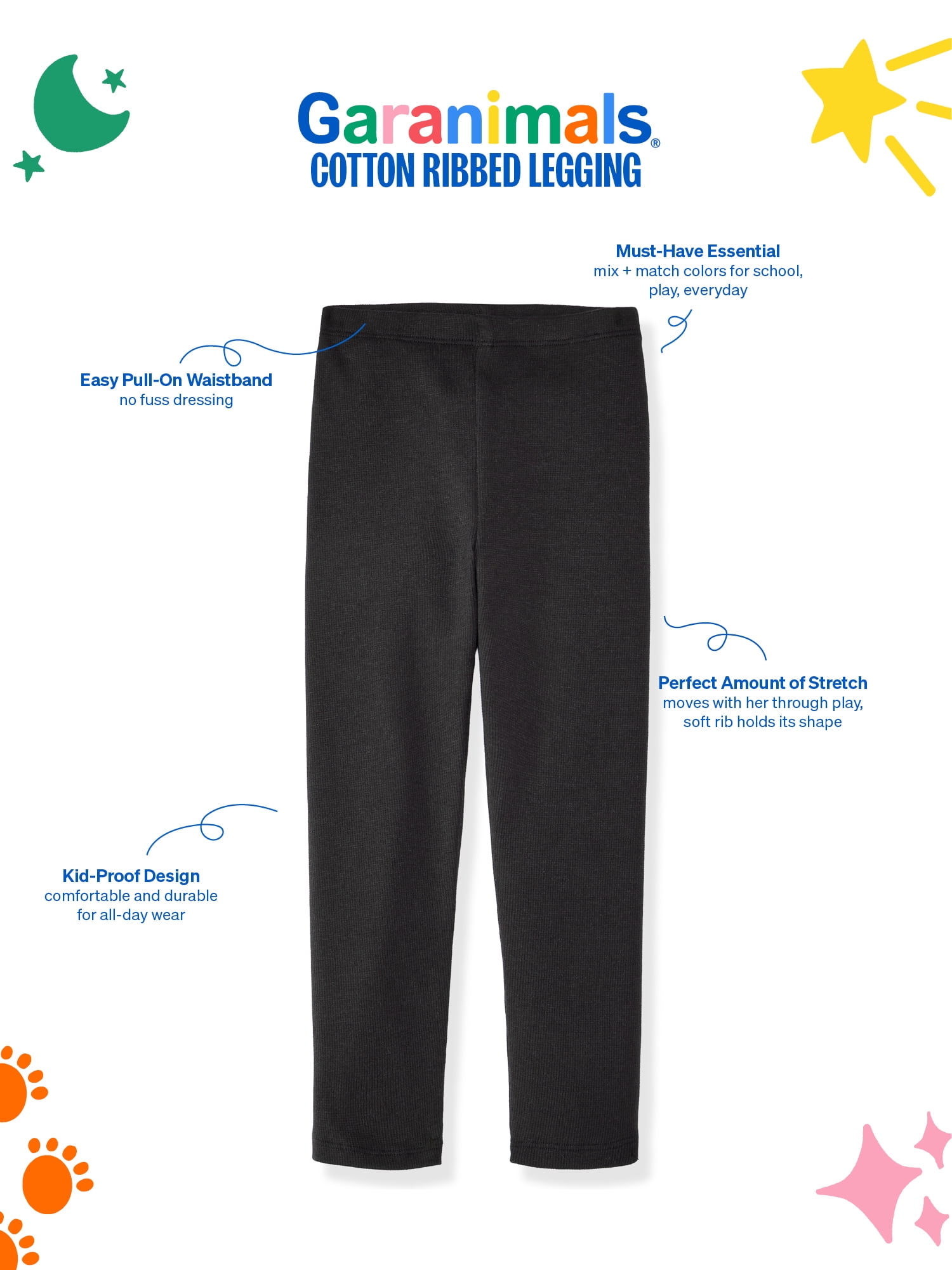 Garanimals Newborn, Baby & Toddler Girl Cotton Pull-on Leggings, Sizes 0M–6T, Single & 3-pack