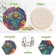 thumbnail image 4 of Haosy Set of 6 Drink Woven Coaster with Holder Heat Resistant Non-Slip Bar Coasters 4 Inches Cartoon Flower and Star, 4 of 7