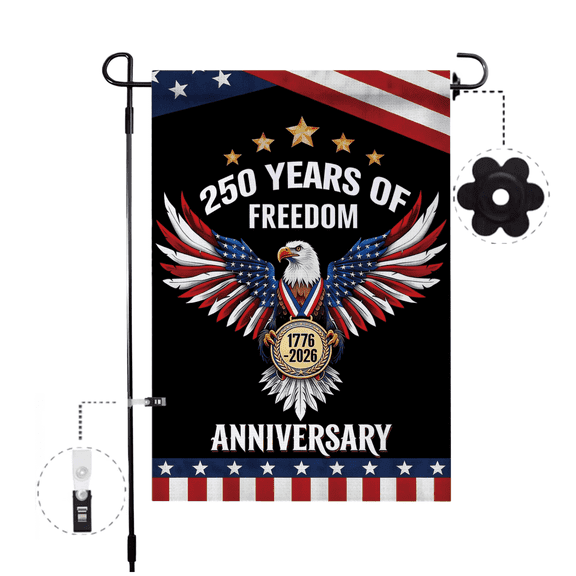 250th Anniversary Flag 250 Years of Freedom Flag with Eagle 1776-2026 Patriotic Flags Outdoor Lawn Garden Decor Doubleside Polyester