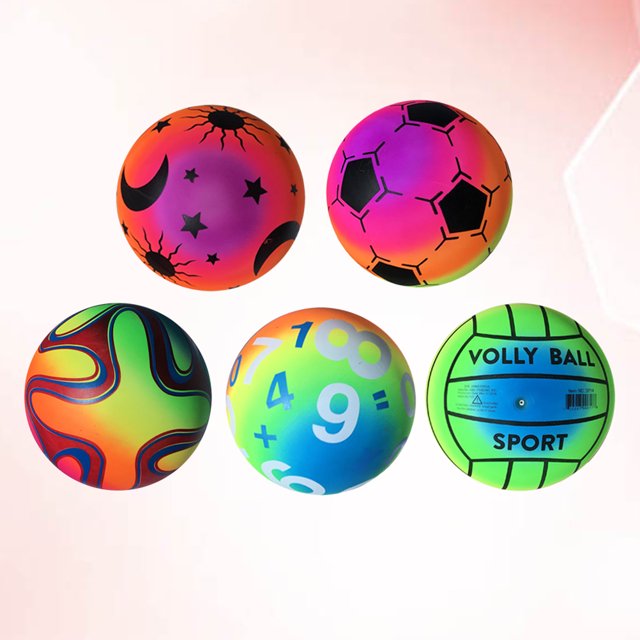 Phenofice 5 Pcs Thickened Elastic Beach Kickballs Multi Colored PVC for Confidence Building Outdoor Playground