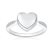 Heart Rhinestone Inlay Tiny Cremation Ring Jewelry Urn Stainless Steel Memorial Keepsake Ring Ashes Holder Waterproof Ash Ring Container with Free Funnel Kit and Velvet Jewelry Box - Size 10